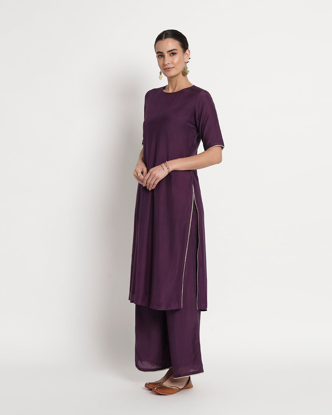 Plum Passion Round Neck Gala Co-ord Set