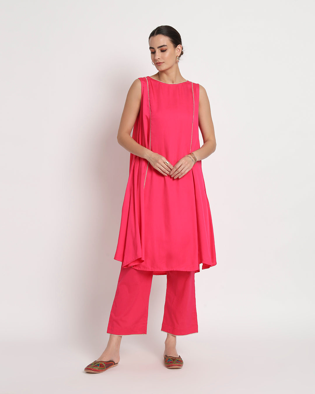 Queen's Gulabi Whimsy Gala Flared Co-ord Set
