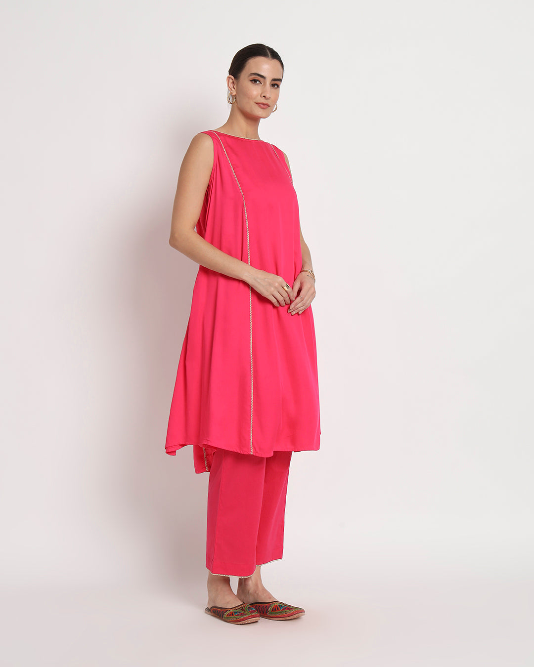 Queen's Gulabi Whimsy Gala Flared Co-ord Set