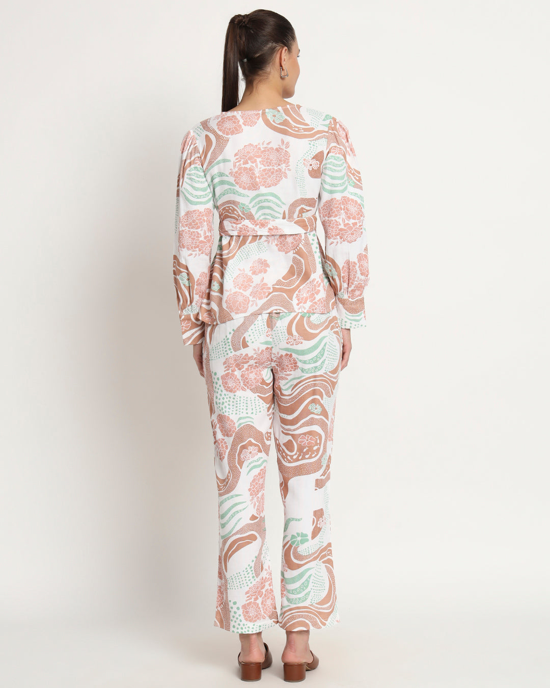 Printed Drifting Dune Wrap Co-ord Set