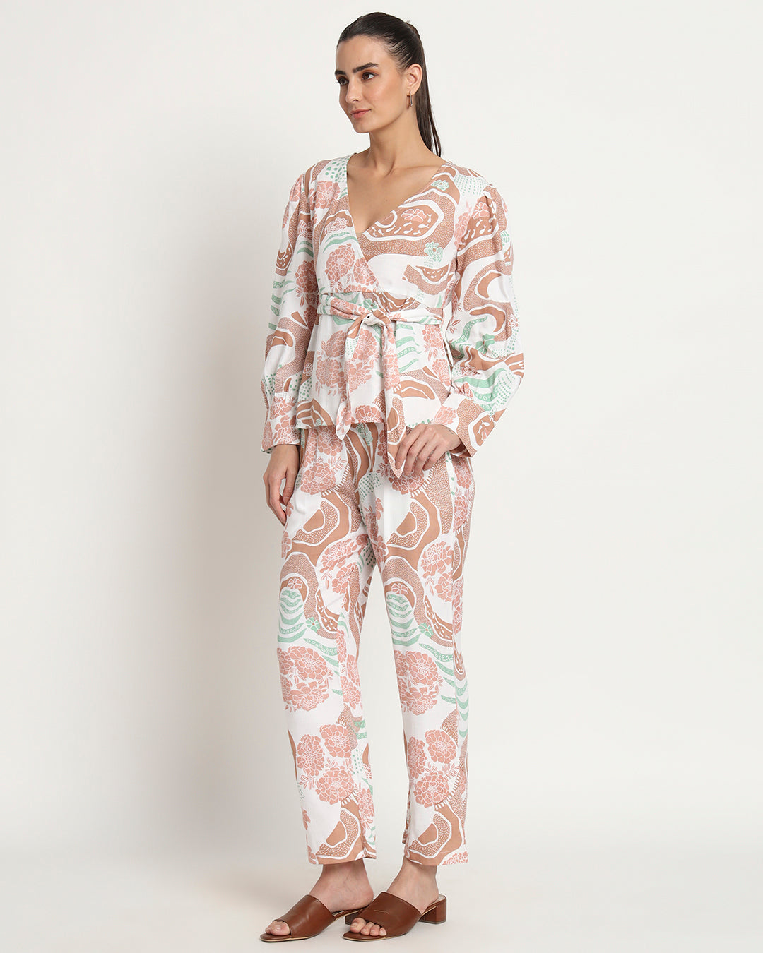 Printed Drifting Dune Wrap Co-ord Set