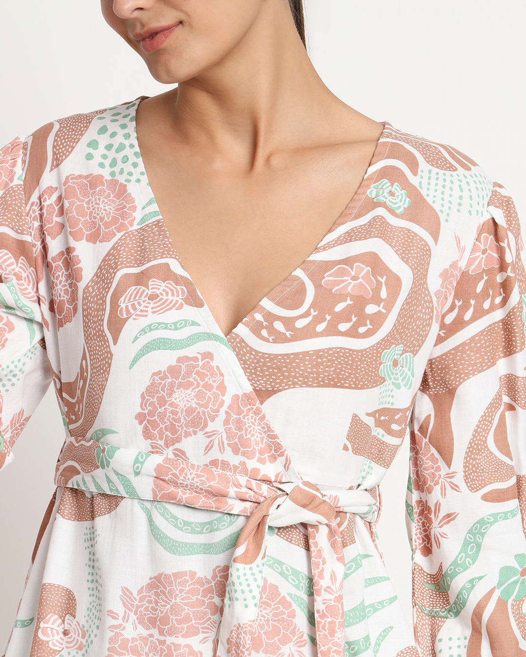 Printed Drifting Dune Wrap Co-ord Set