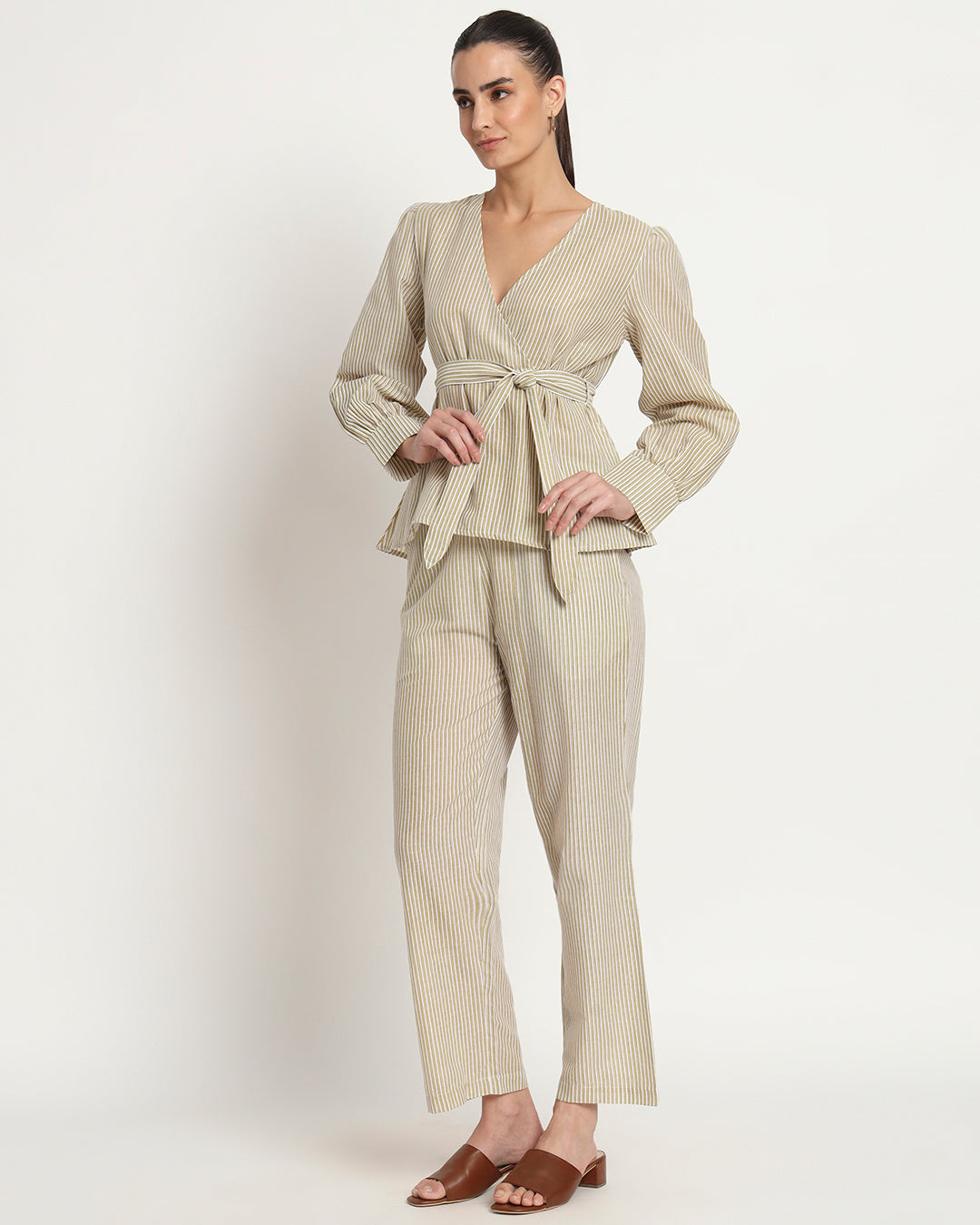 Printed Rhythmic Sandy Dues Wrap Co-ord Set