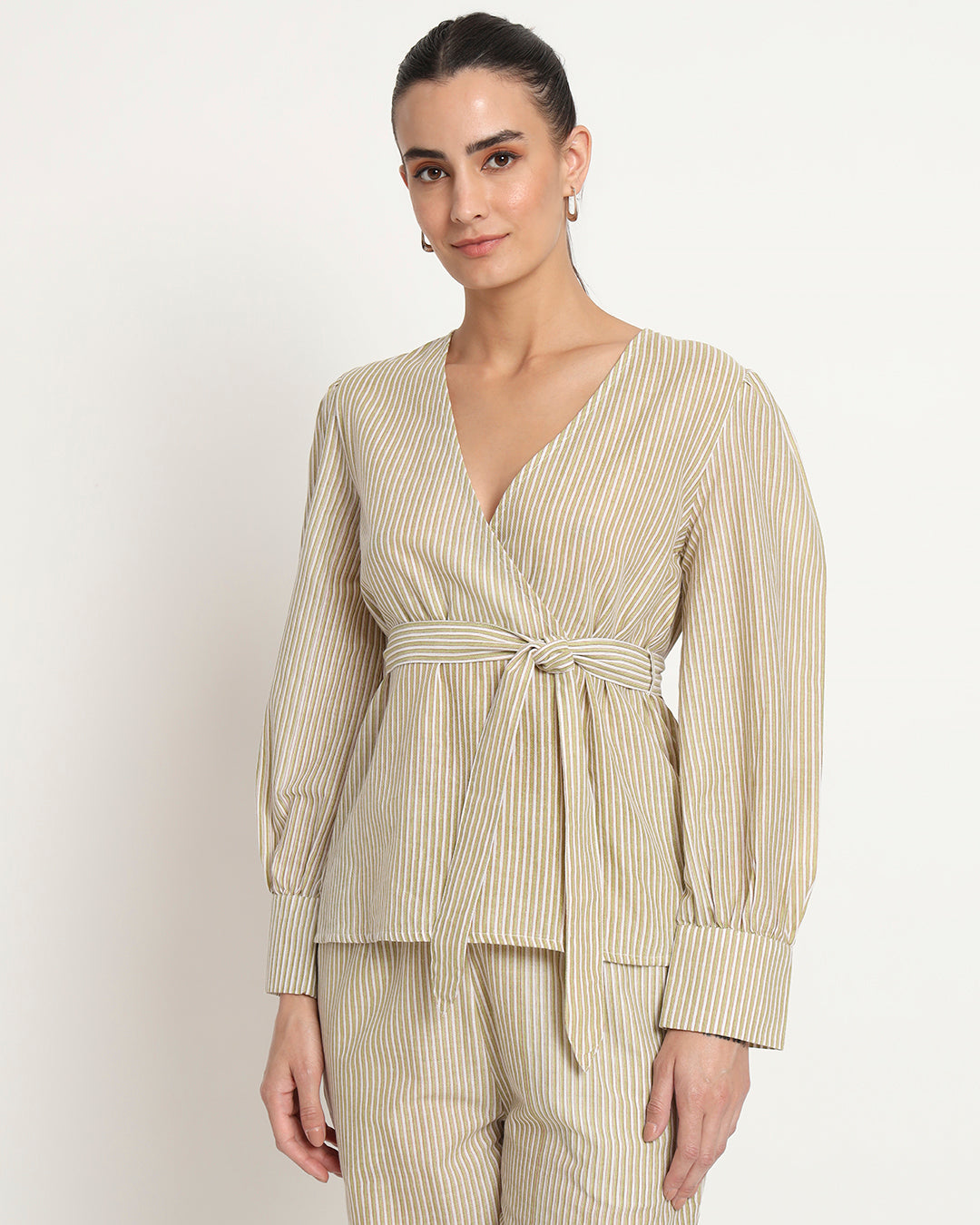 Printed Rhythmic Sandy Dues Wrap Co-ord Set