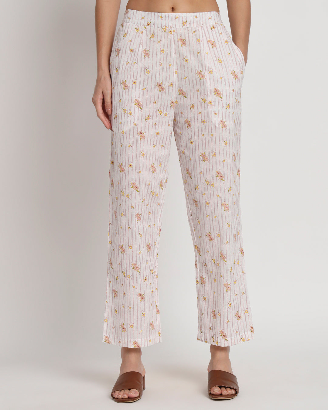 Printed Bloom & Line Wrap Co-ord Set