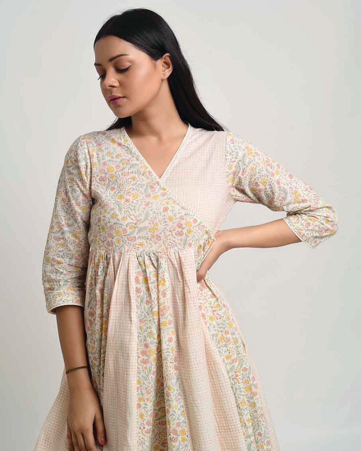 Printed Ivory Garden of Life Angrakha Co-ord Set