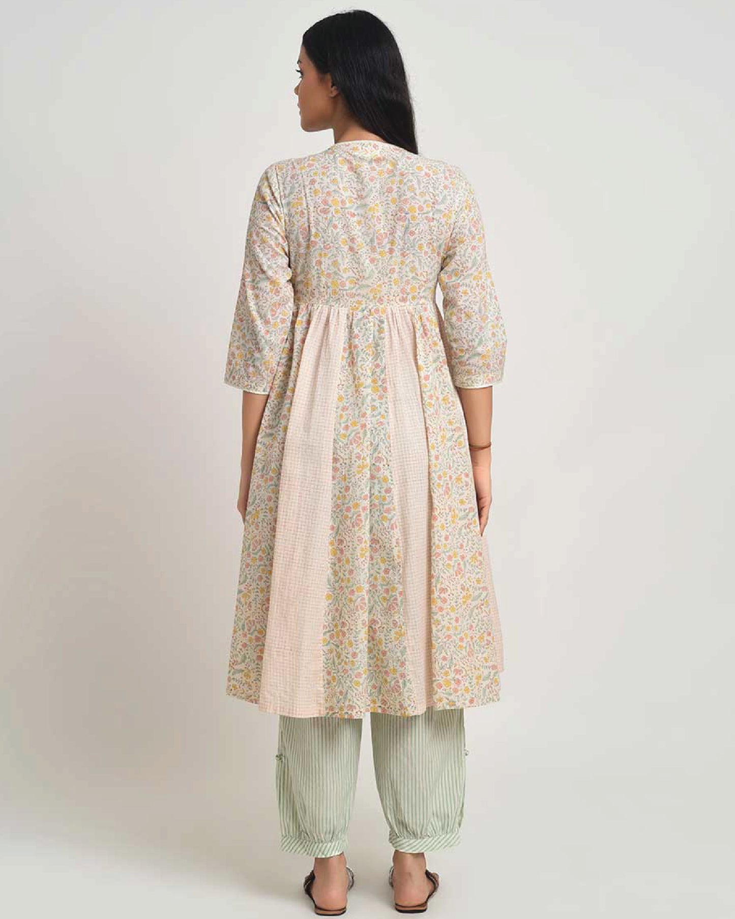 Printed Ivory Garden of Life Angrakha Co-ord Set