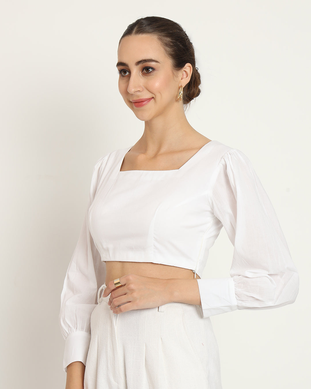 Pristine White Sleek & Sleeveless Blouse