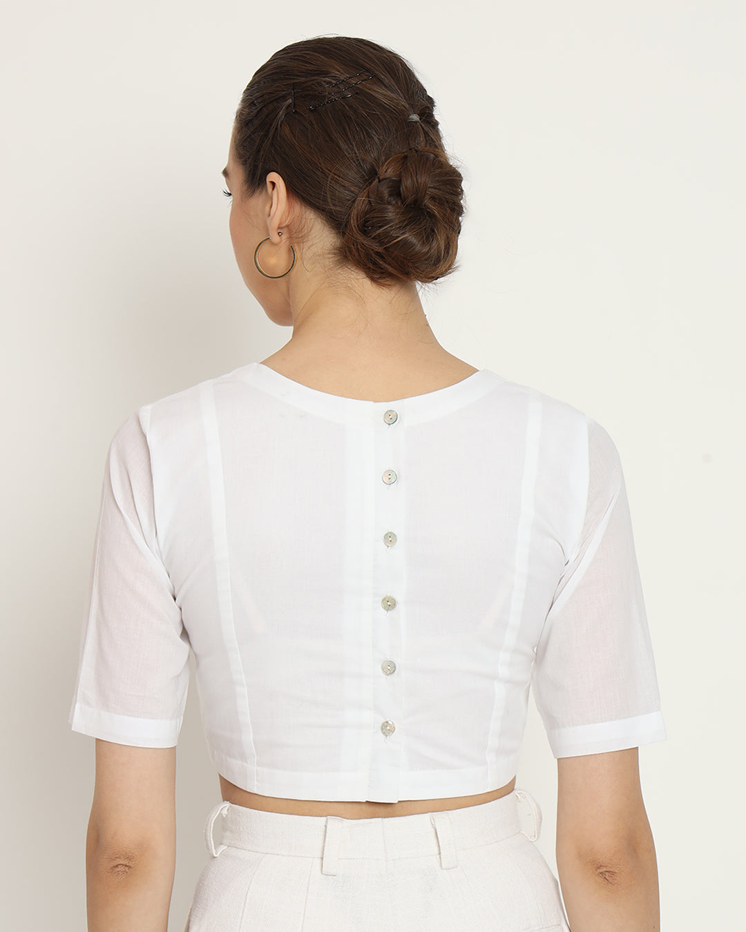 Pristine White Backstory V Neck Blouse