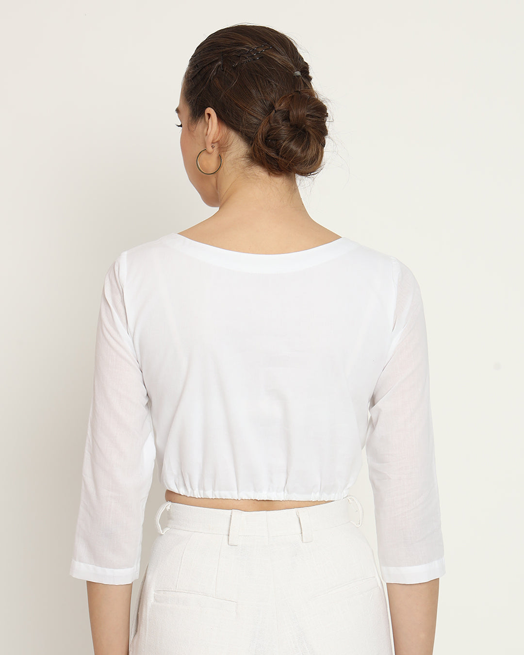Pristine White Flow & Tie Blouse