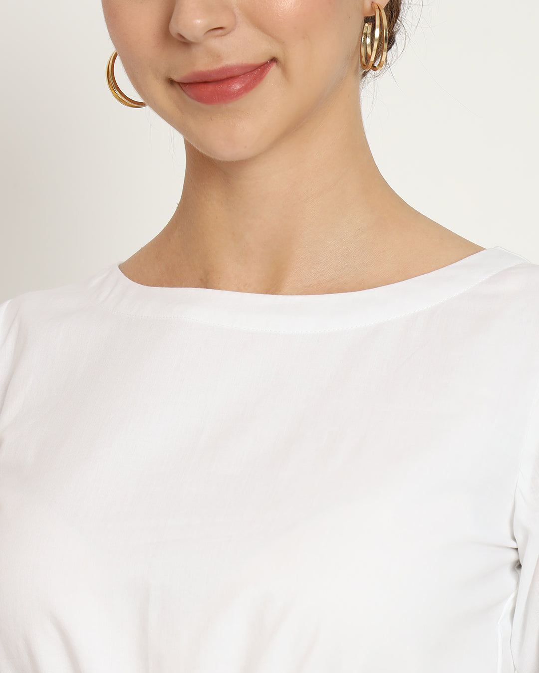 Pristine White Flow & Tie Blouse
