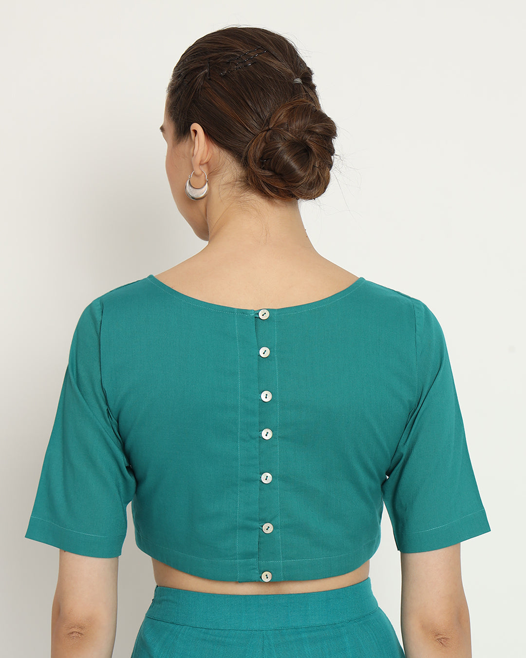 Forest Green Backstory Boat Neck Blouse