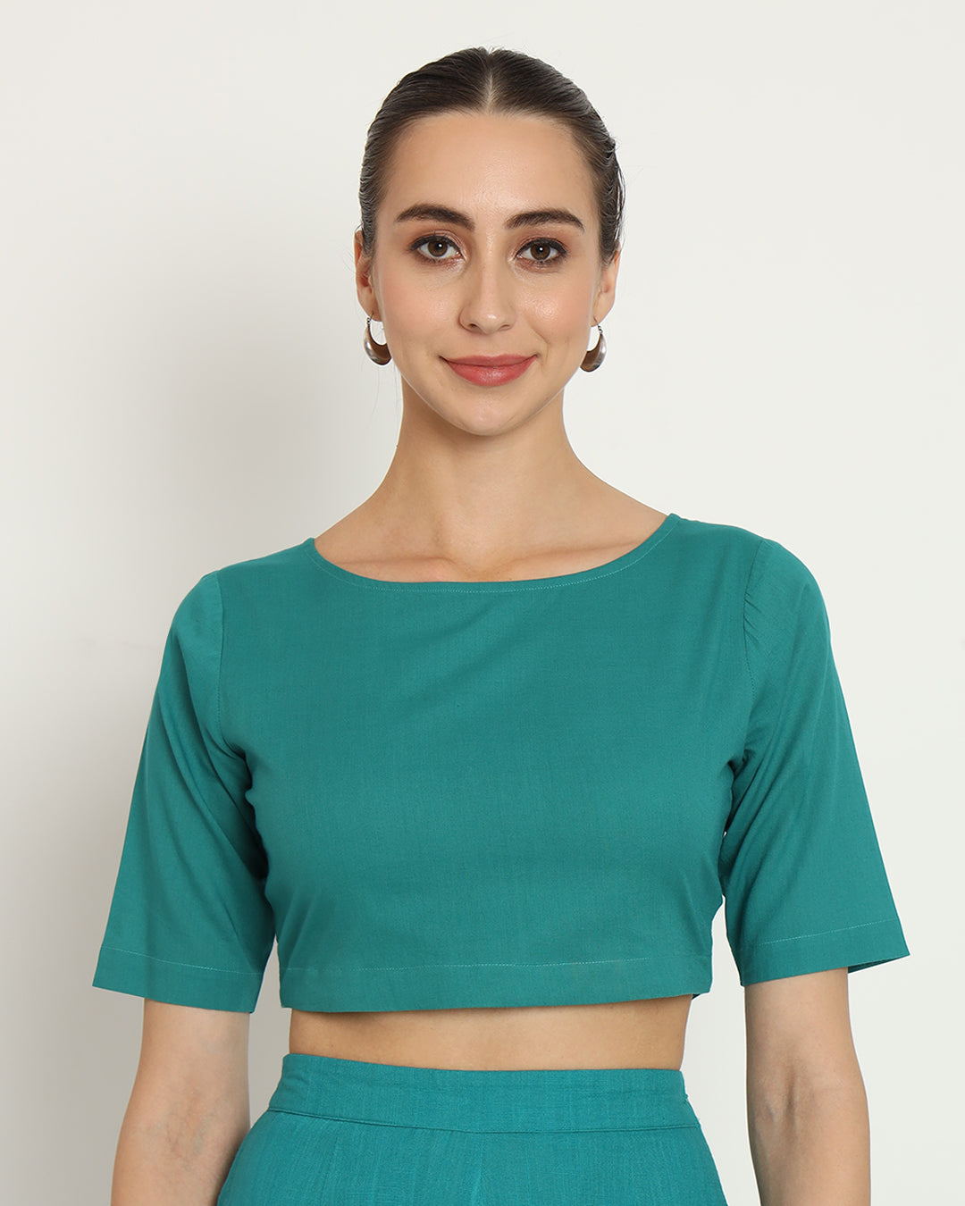 Forest Green Backstory Boat Neck Blouse