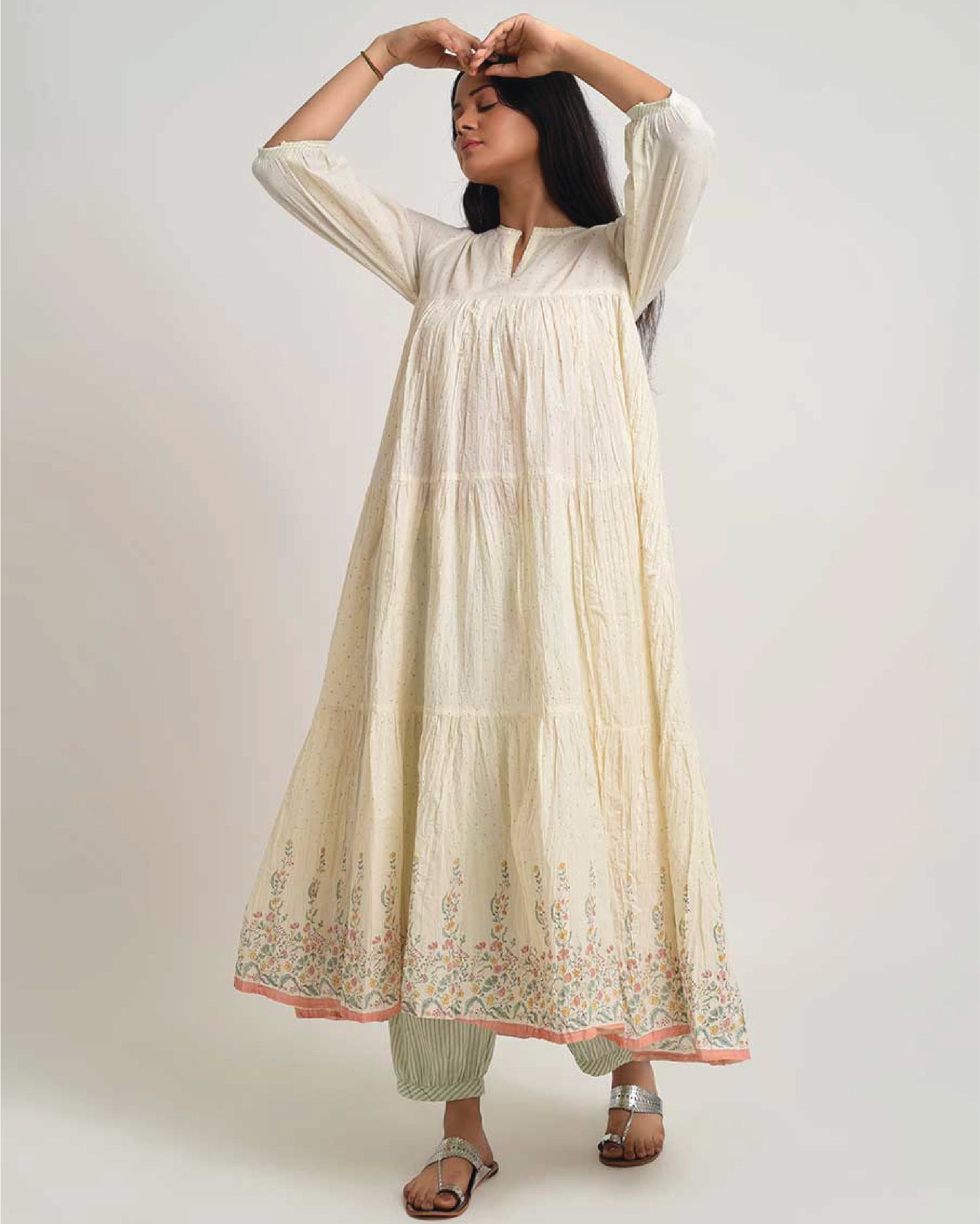 Printed Ivory Breeze Yoke Co-ord Set