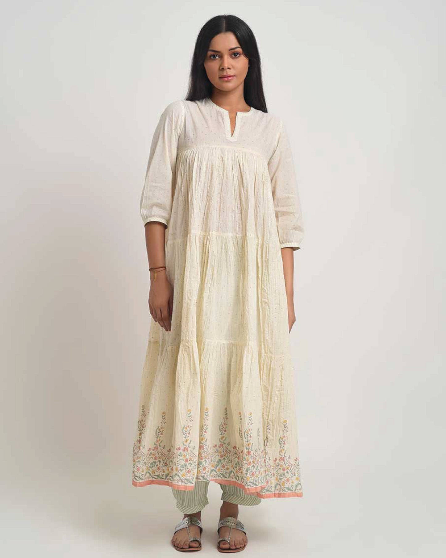 Printed Ivory Breeze Yoke Co-ord Set
