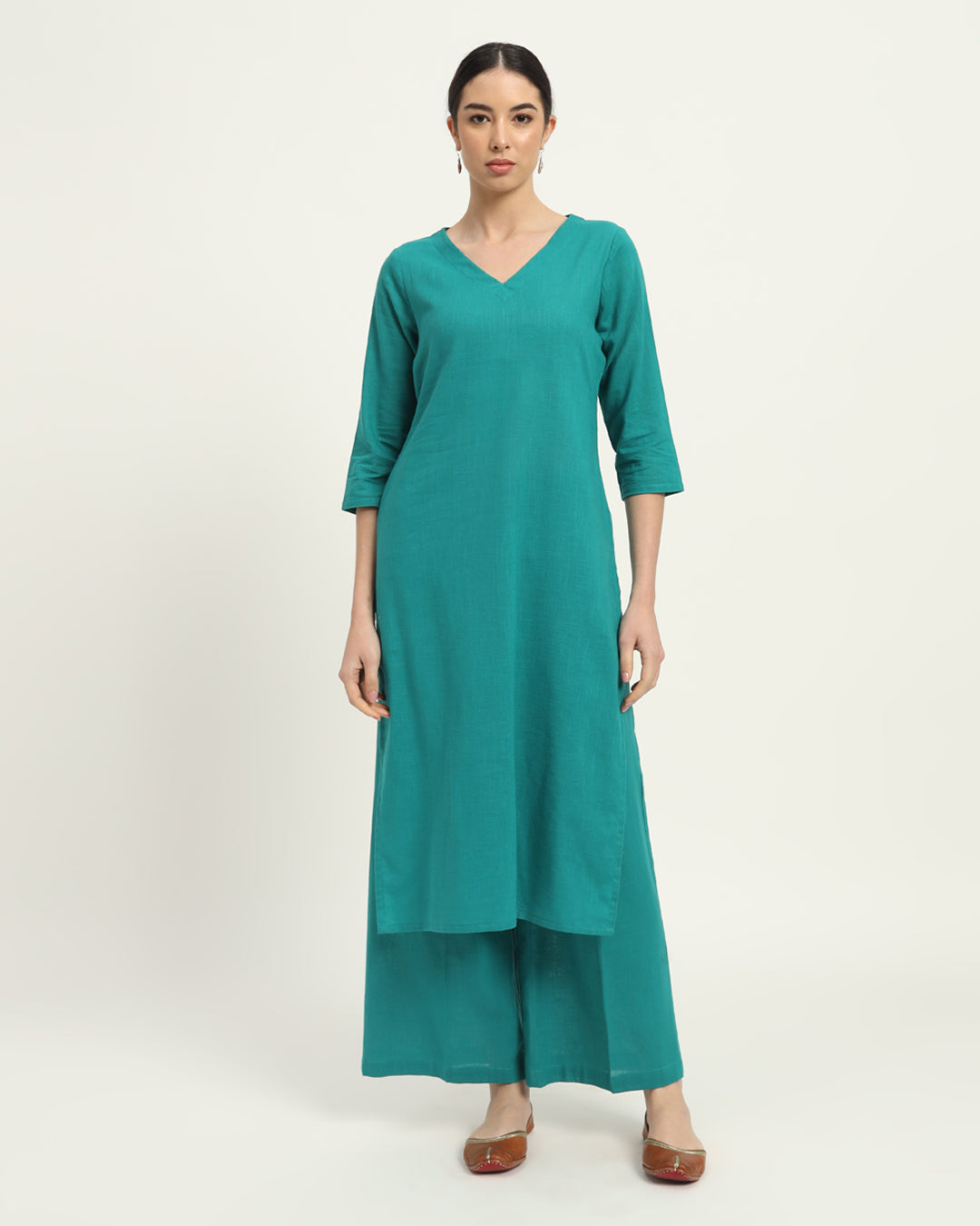 Green Gleam Verve & Versatility Kurta (Without Bottoms)