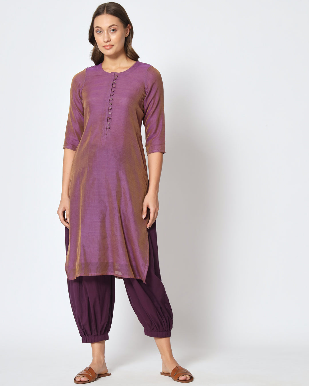 Violet Festive Chanderi Co-ord Set