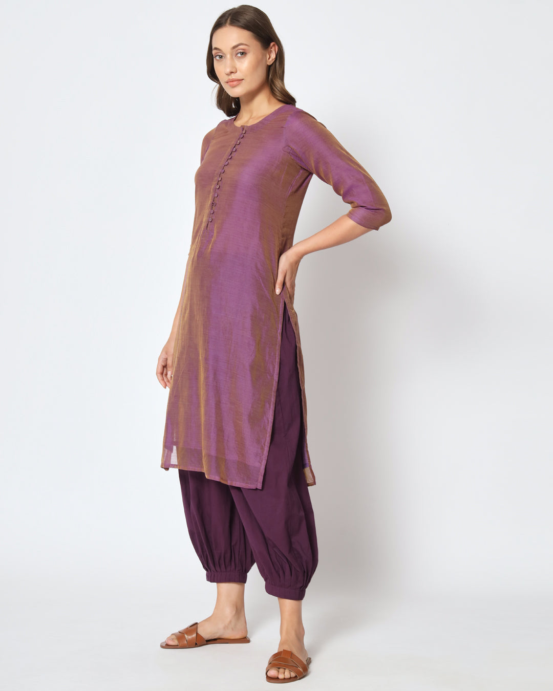 Violet Festive Chanderi Co-ord Set