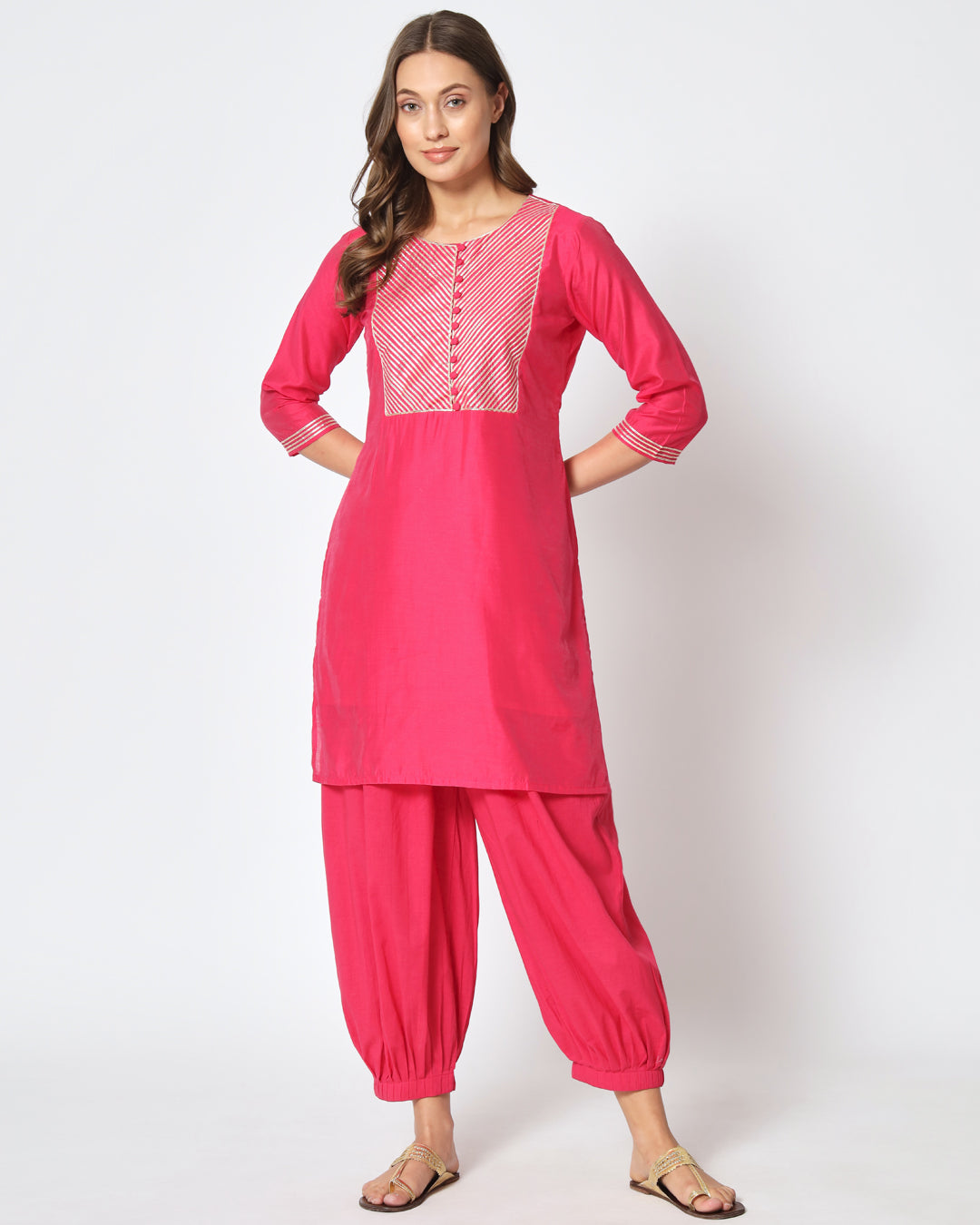 Modern Maharani! Gulabi Festive Chanderi Co-ord Set