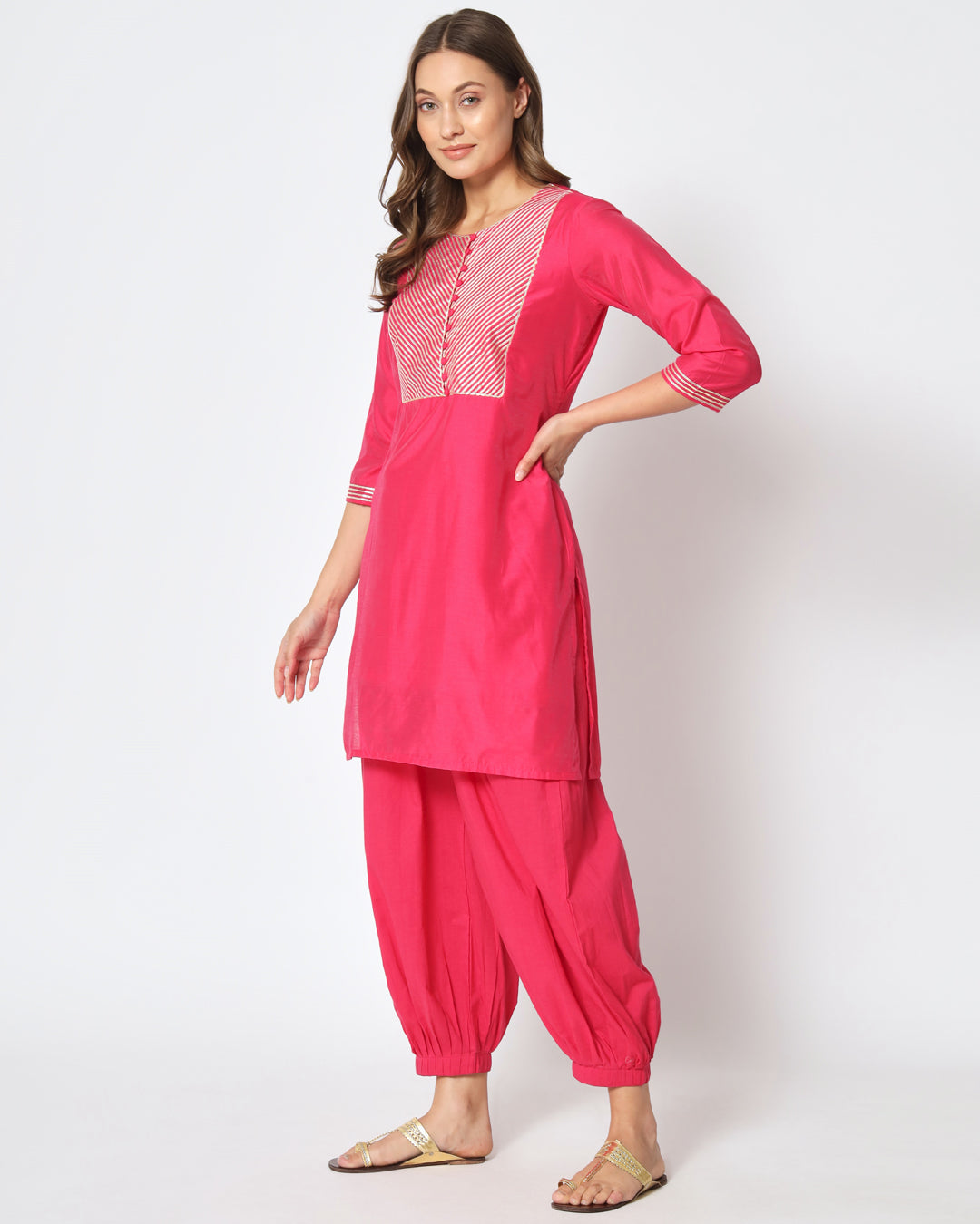 Modern Maharani! Gulabi Festive Chanderi Co-ord Set