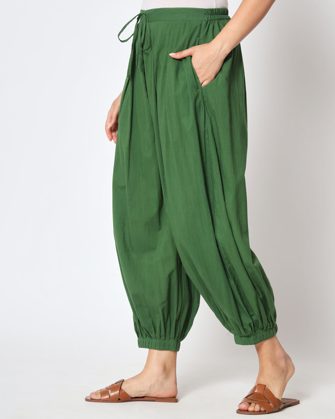 Combo: Greening Spring & Wisteria Purple Pleated Salwar- Set of 2