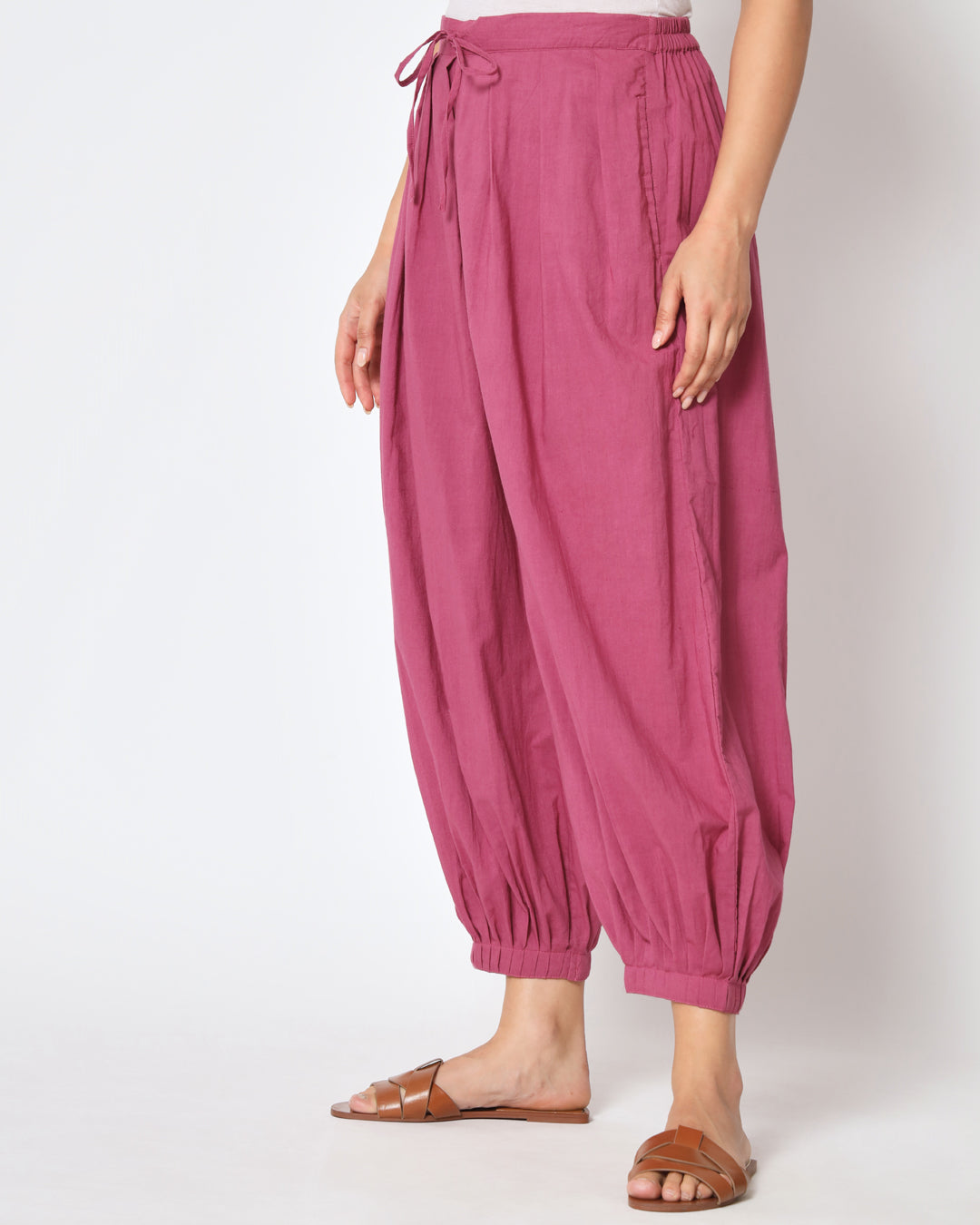 Combo: Wings Of Rose & Pink Mist Pleated Salwar- Set of 2