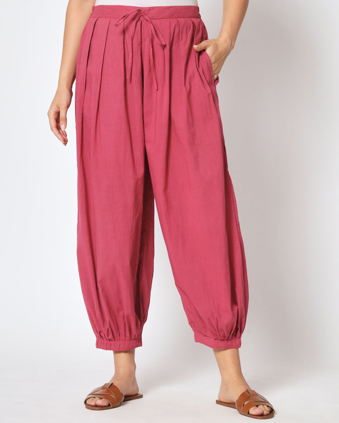 Combo: Zinnia Pink & Plum Passion Pleated Salwar- Set of 2