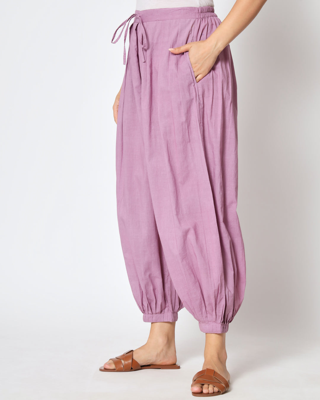 Combo: Iris Pink & Pink Mist Pleated Salwar- Set of 2