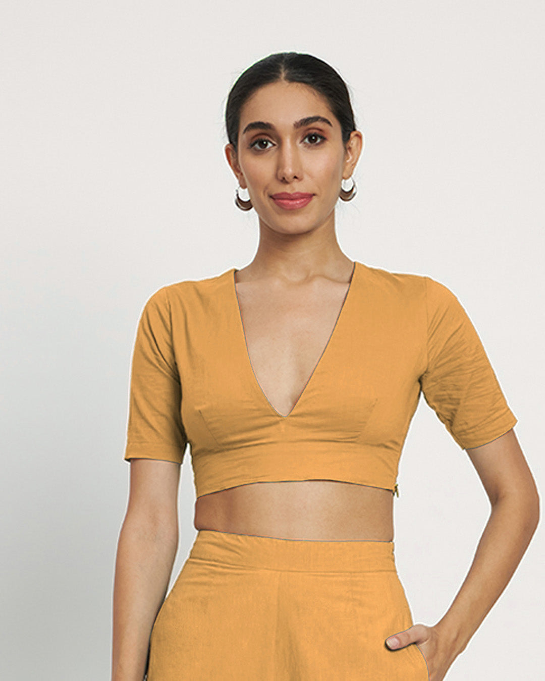 Beige Rayon Divine Depth Blouse