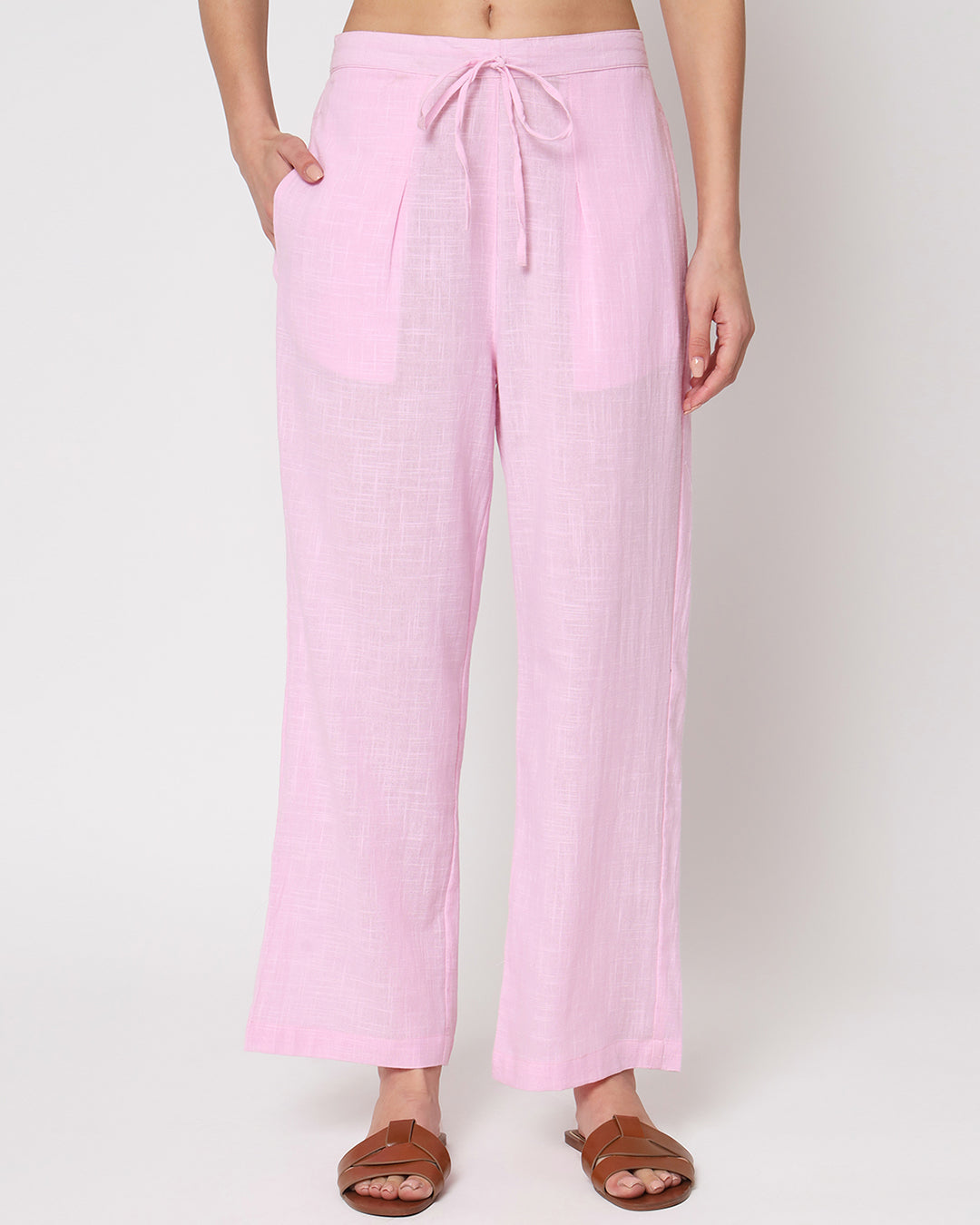 Pink Mist Bishop Sleeves Solid Co-ord Set