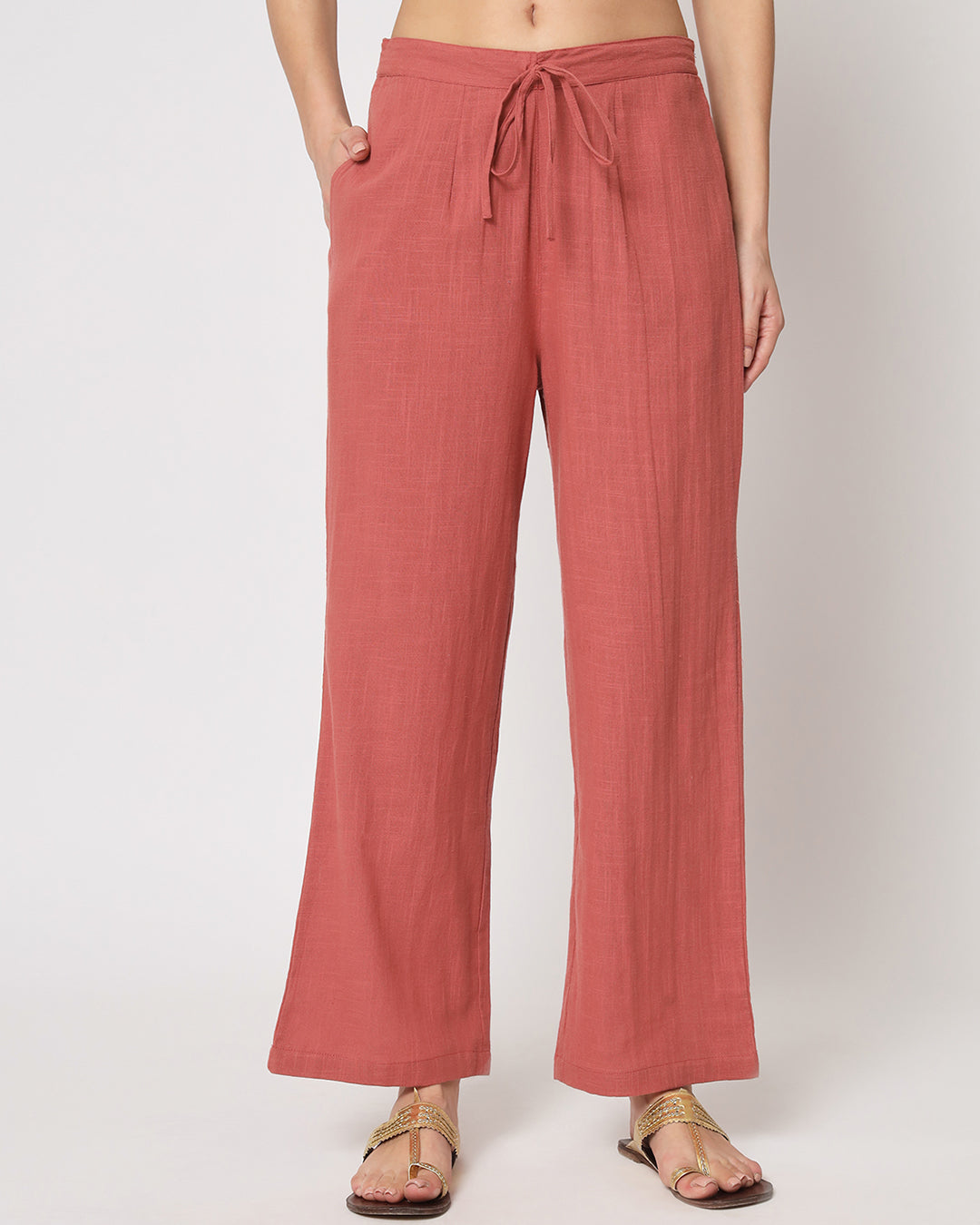Blush In Love Button Neck Solid Co-ord Set