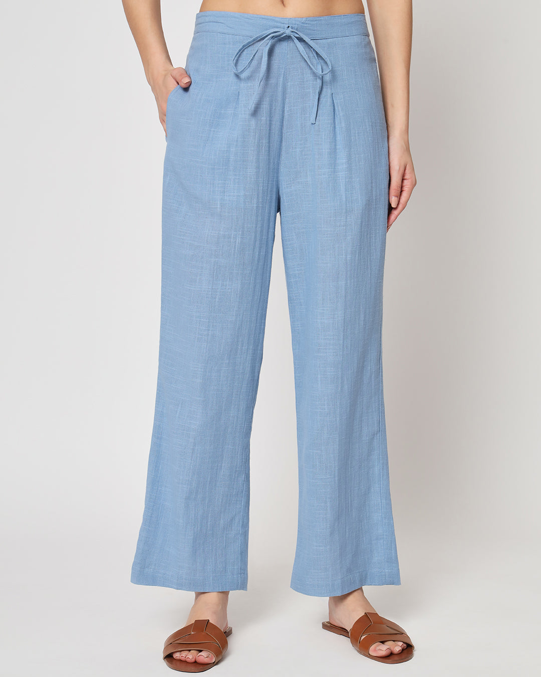 Blue Dawn Sleeveless Short Length Solid Co-ord Set