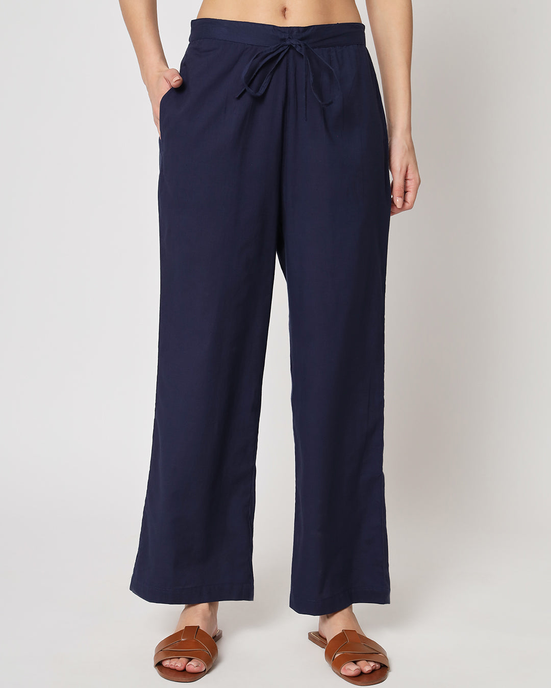 Midnight Blue Gathered Solid Co-ord Set