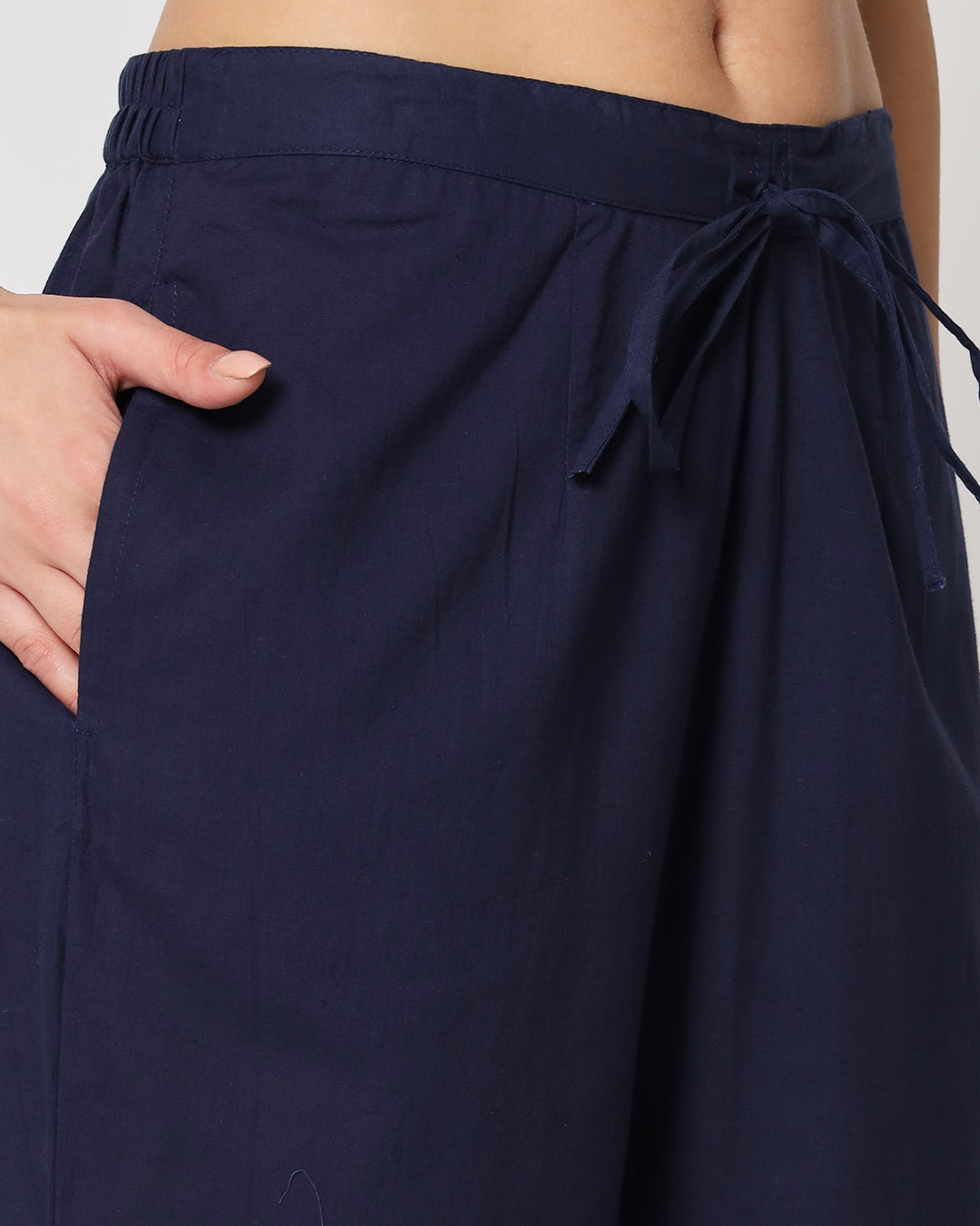 Midnight Blue Gathered Solid Co-ord Set