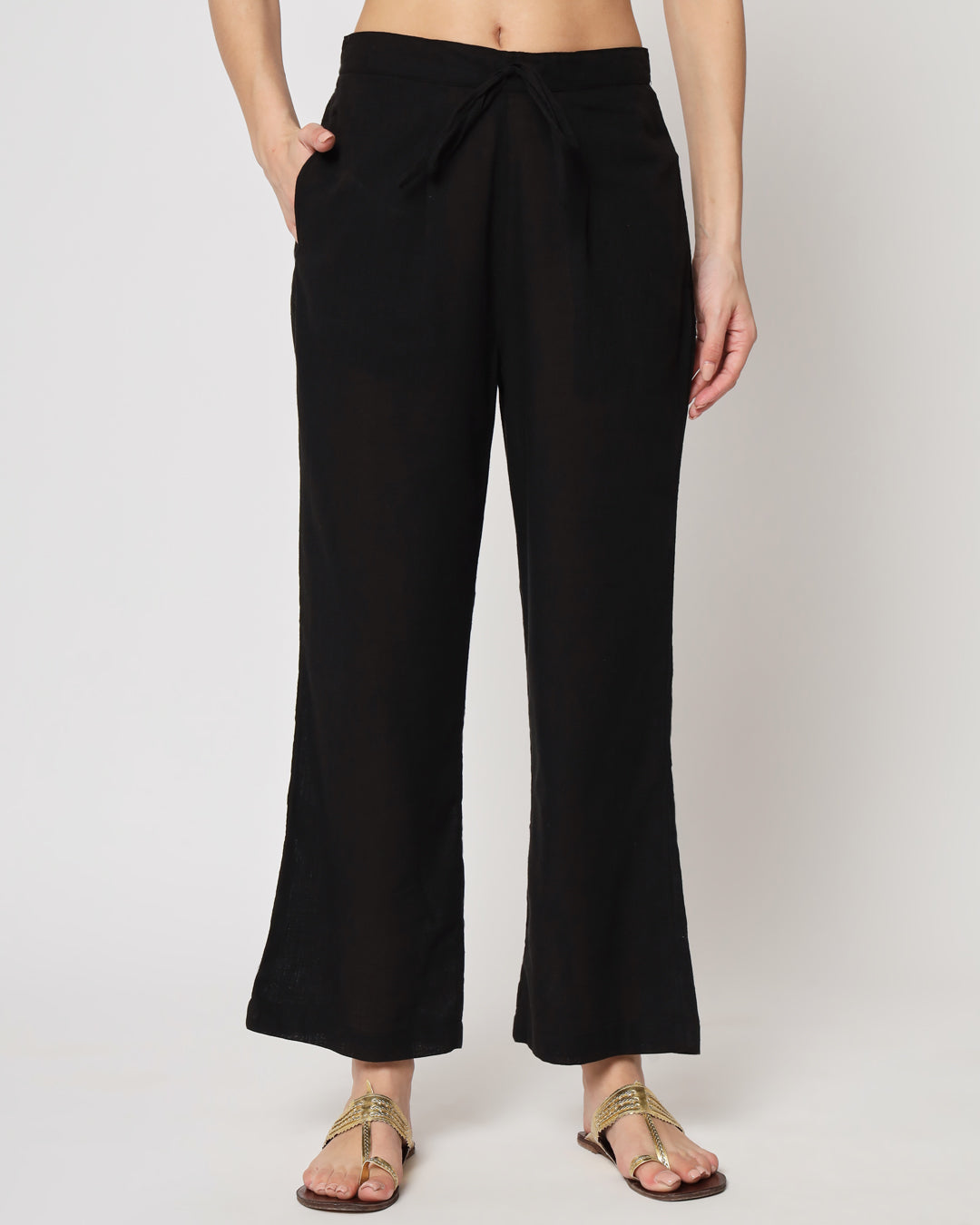 Classic Black Sleeveless Short Length Solid Co-ord Set