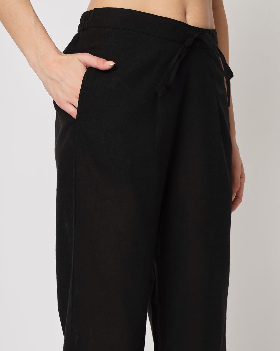 Classic Black Sleeveless Short Length Solid Co-ord Set