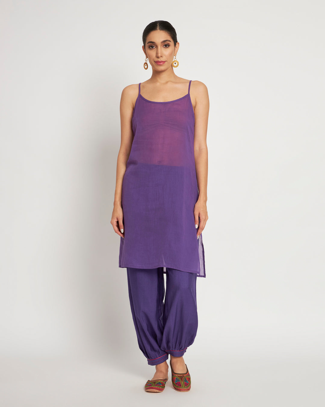Set of 3- Violet Meets Pink Festive Chanderi Set