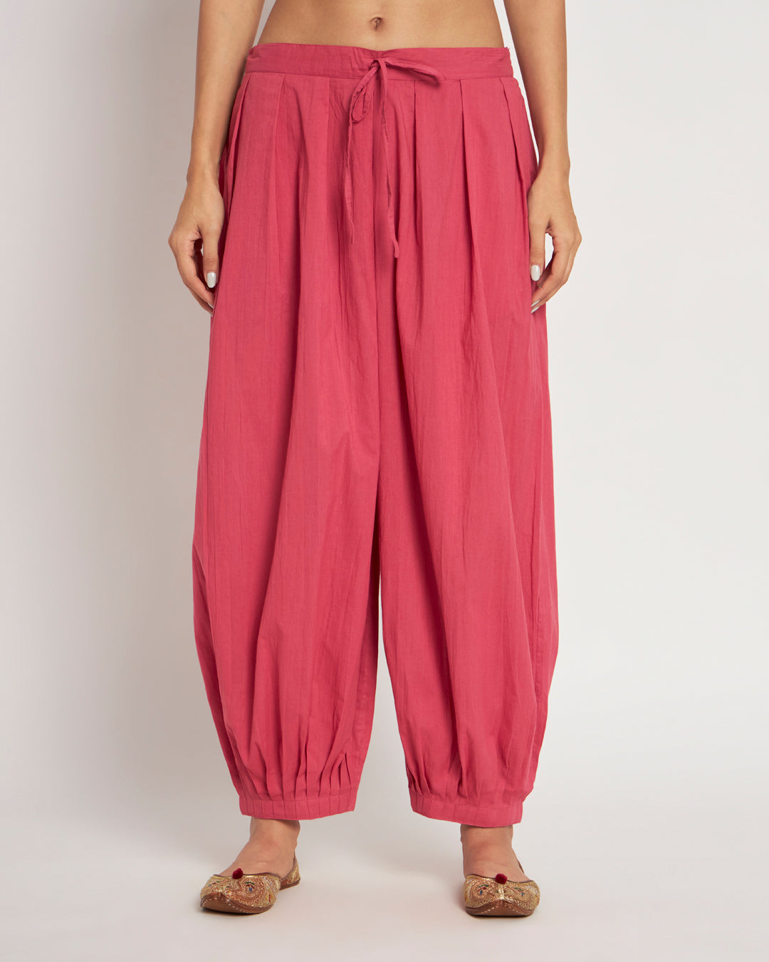 Set of 3- Blushing Pleats Elegance Festive Chanderi Set