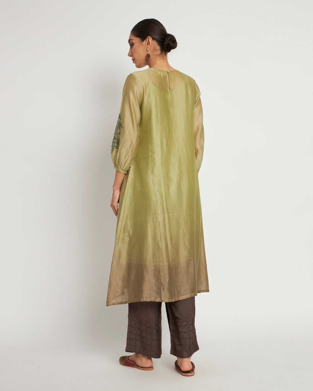 Set of 3- Alpine Ombre Festive Embellished Chanderi Set