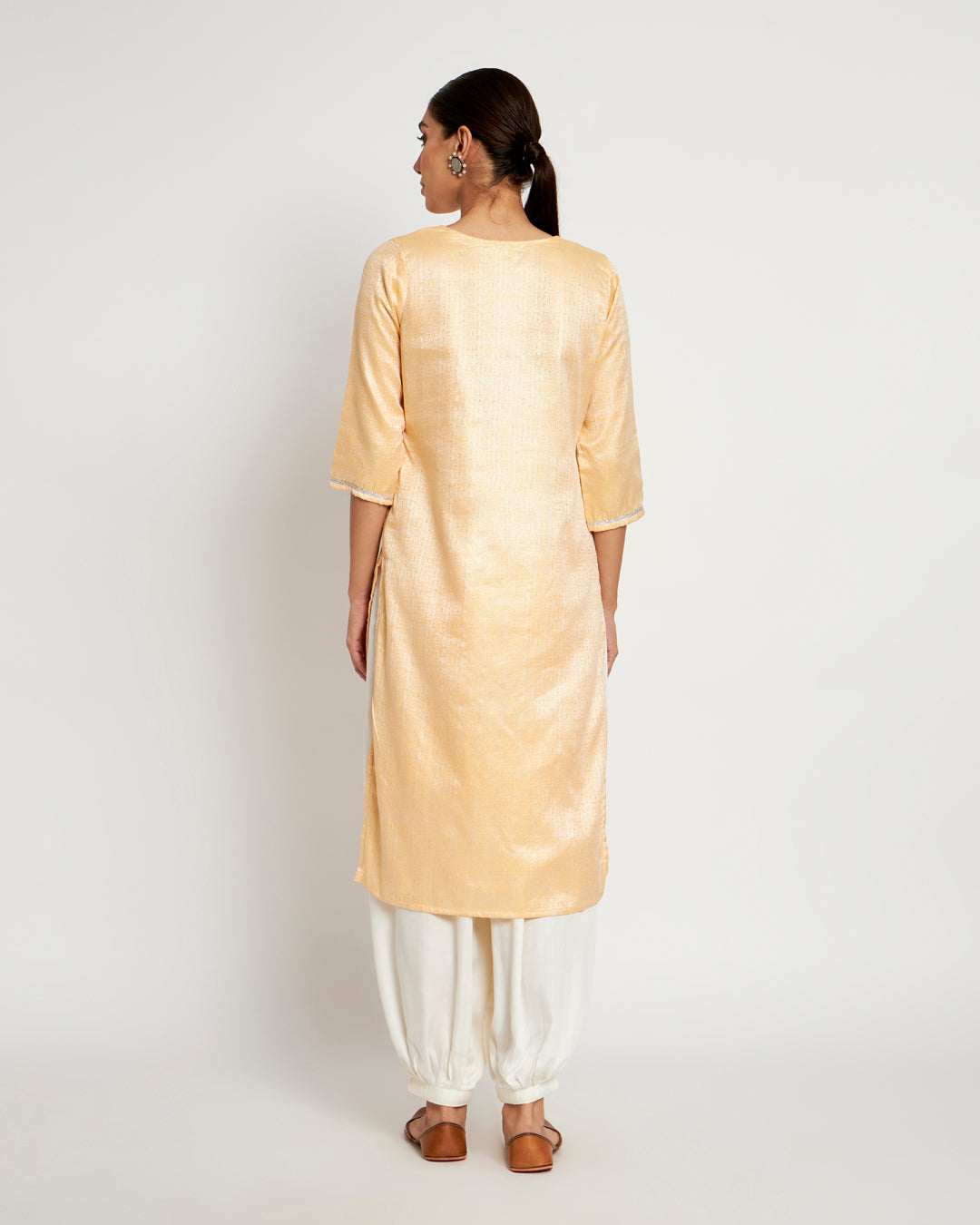 Pastel Yellow Festive Jacquard Co-ord Set