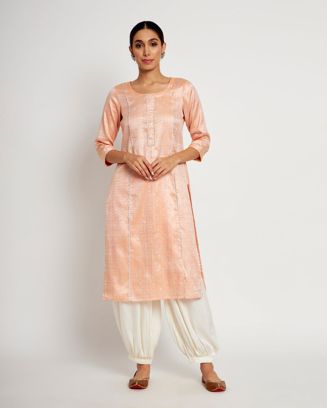 Peachy Spark Jacquard Festive Co-ord Set