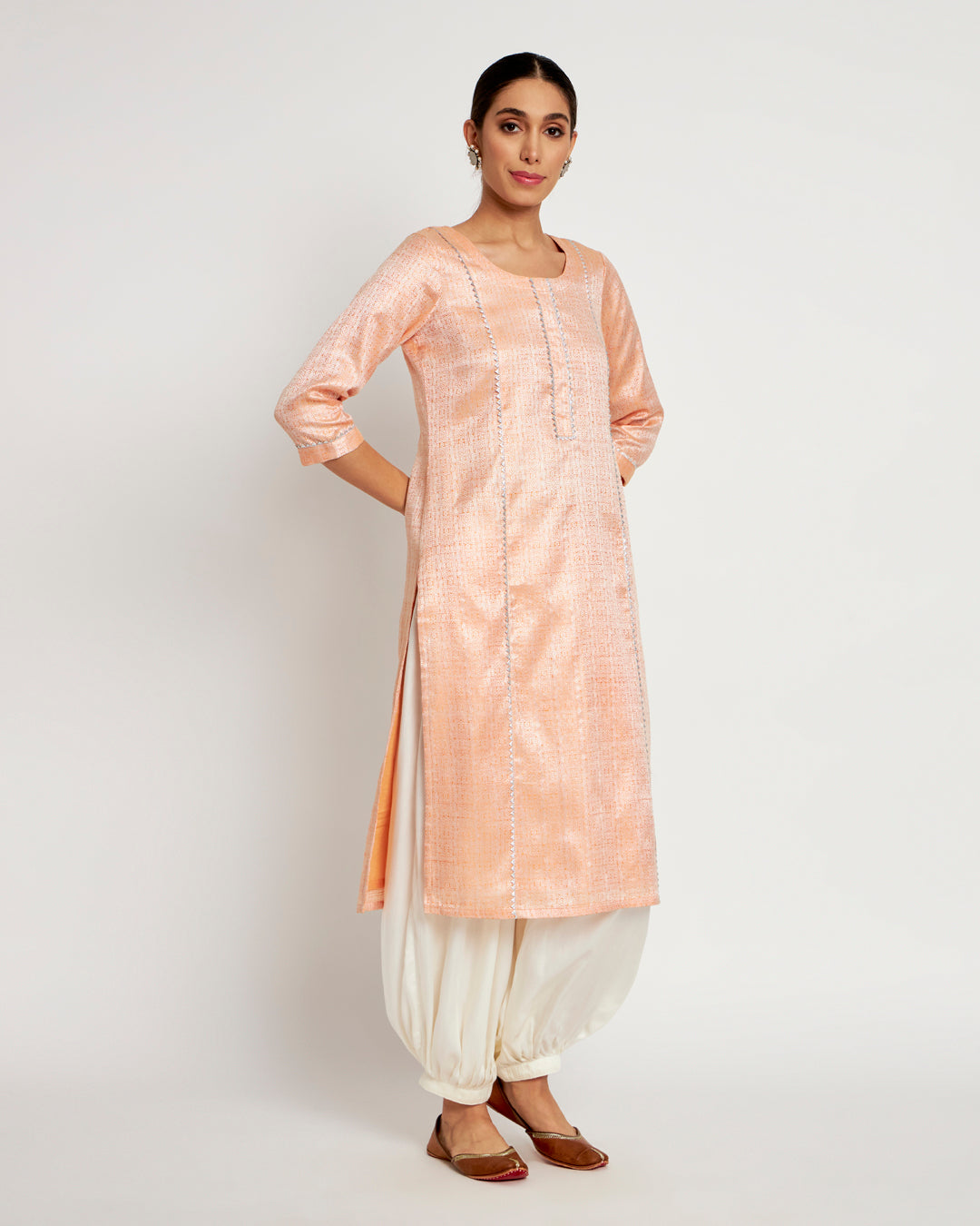 Peachy Spark Jacquard Festive Co-ord Set