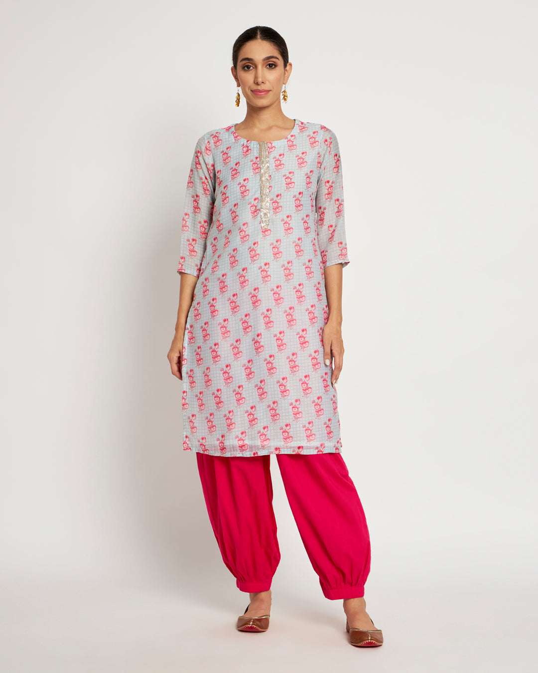 Rosy Peach Festive Chanderi Co-ord Set