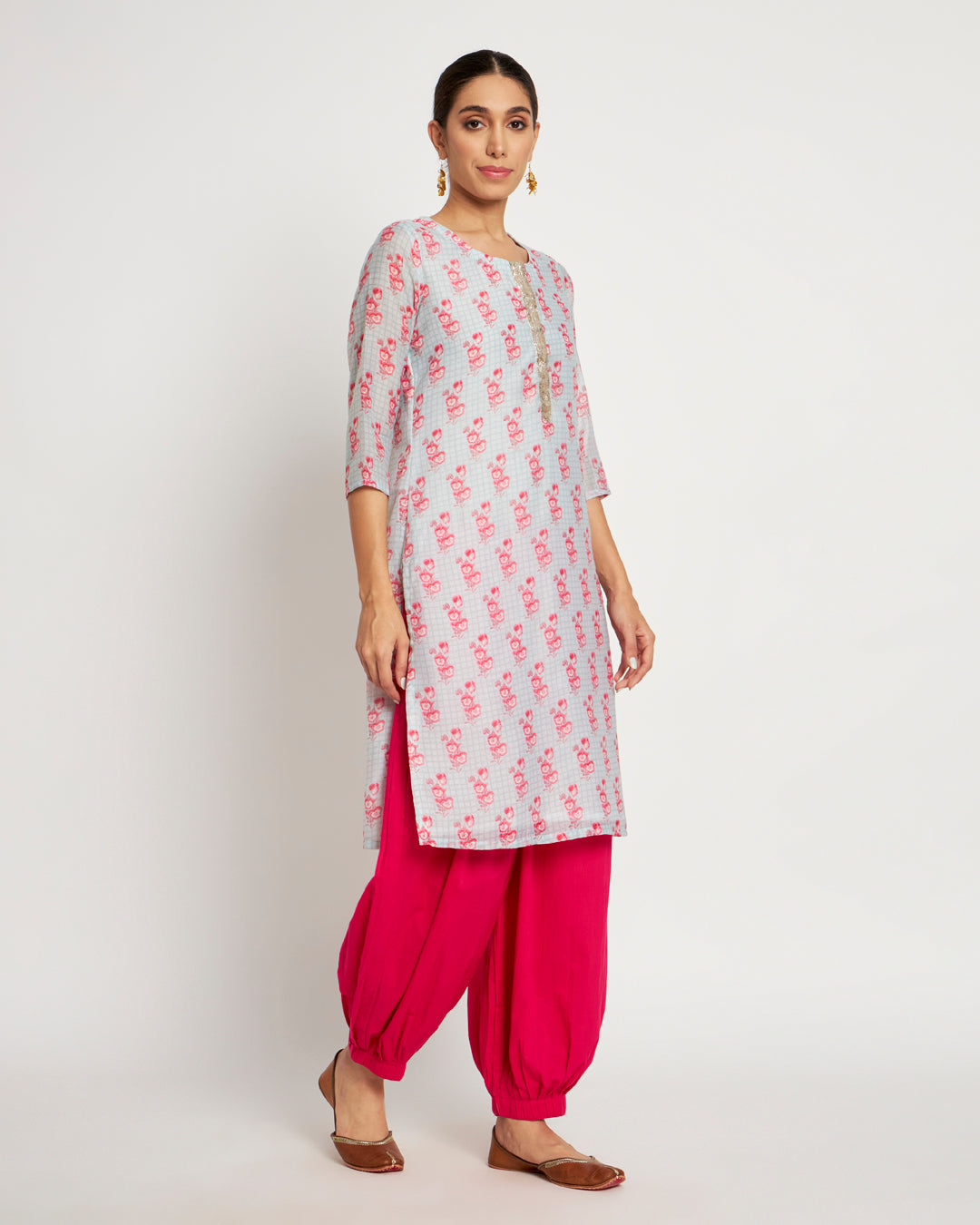 Rosy Peach Festive Chanderi Co-ord Set