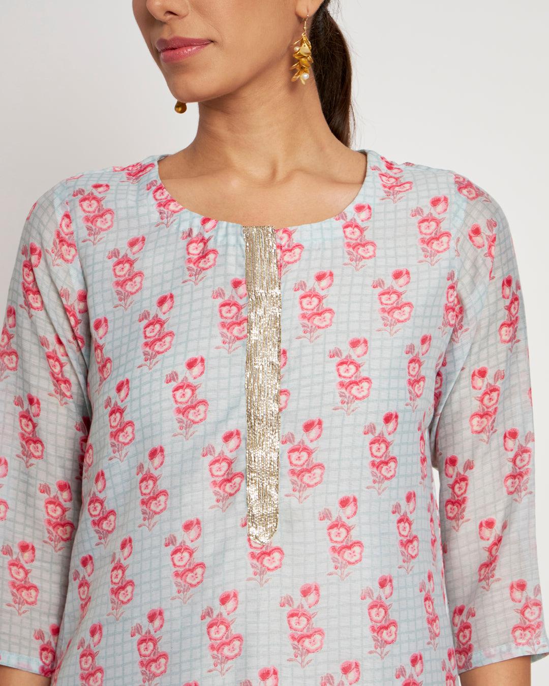 Rosy Peach Festive Chanderi Co-ord Set