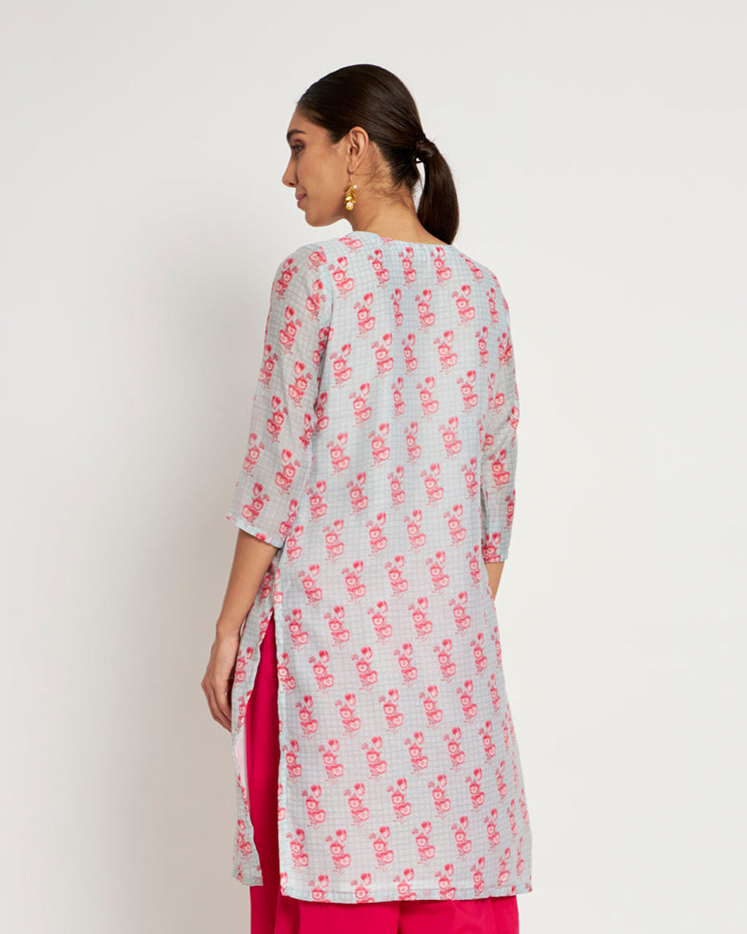 Rosy Peach Chanderi Festive Kurta (Without Bottoms)