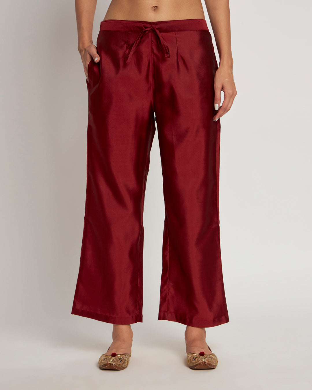 Teal Russet Omber Festive Chanderi Co-ord Set