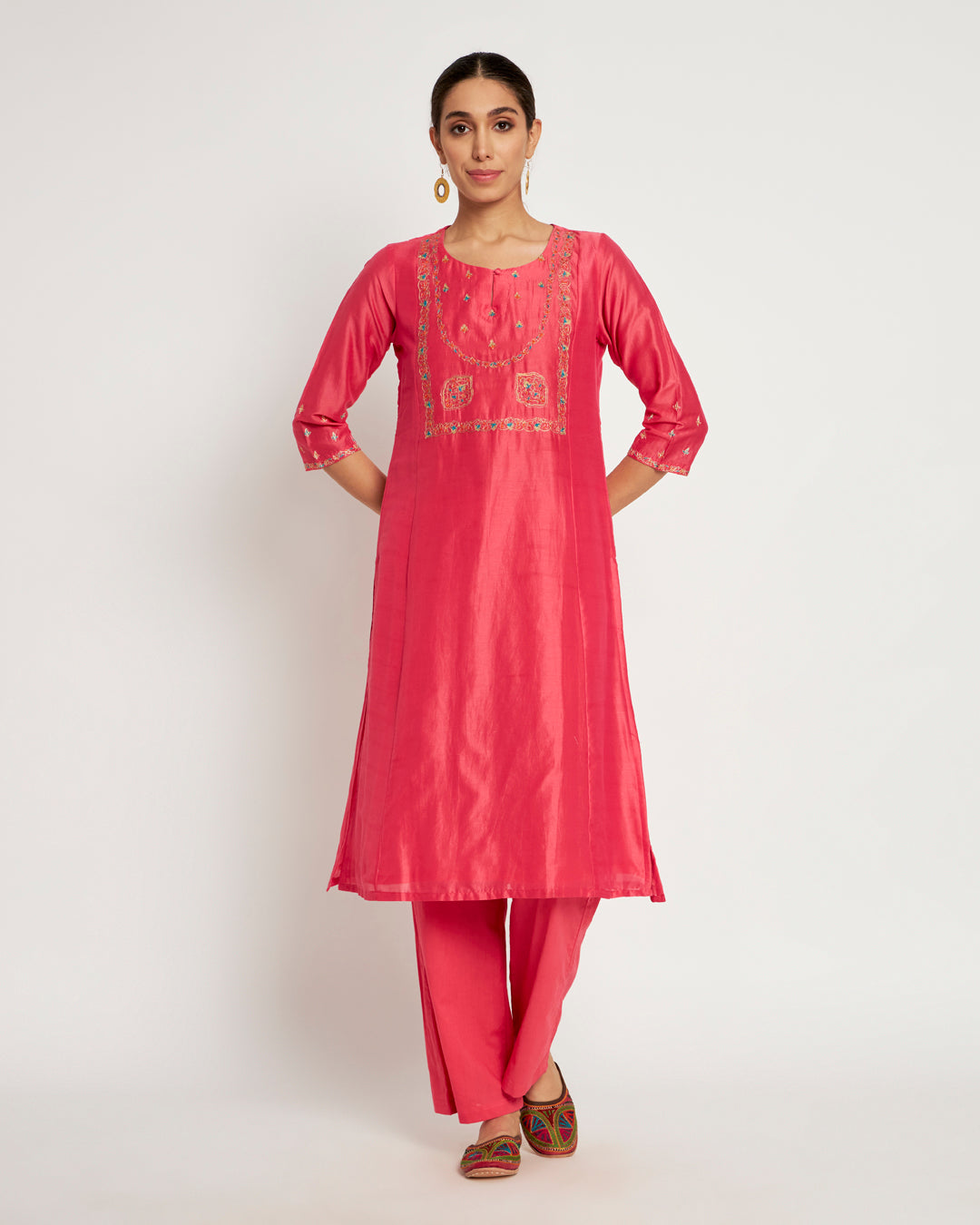 Twinkling Rani Aari Work Festive Co-ord Set