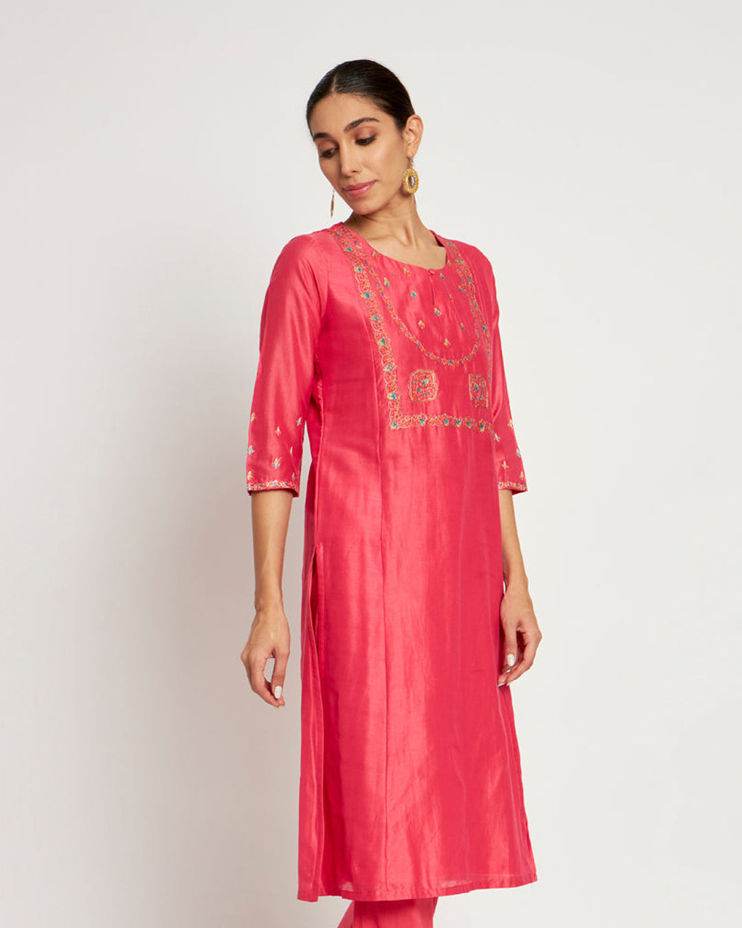 Twinkling Rani Aari Work Festive Kurta (Without Bottoms)