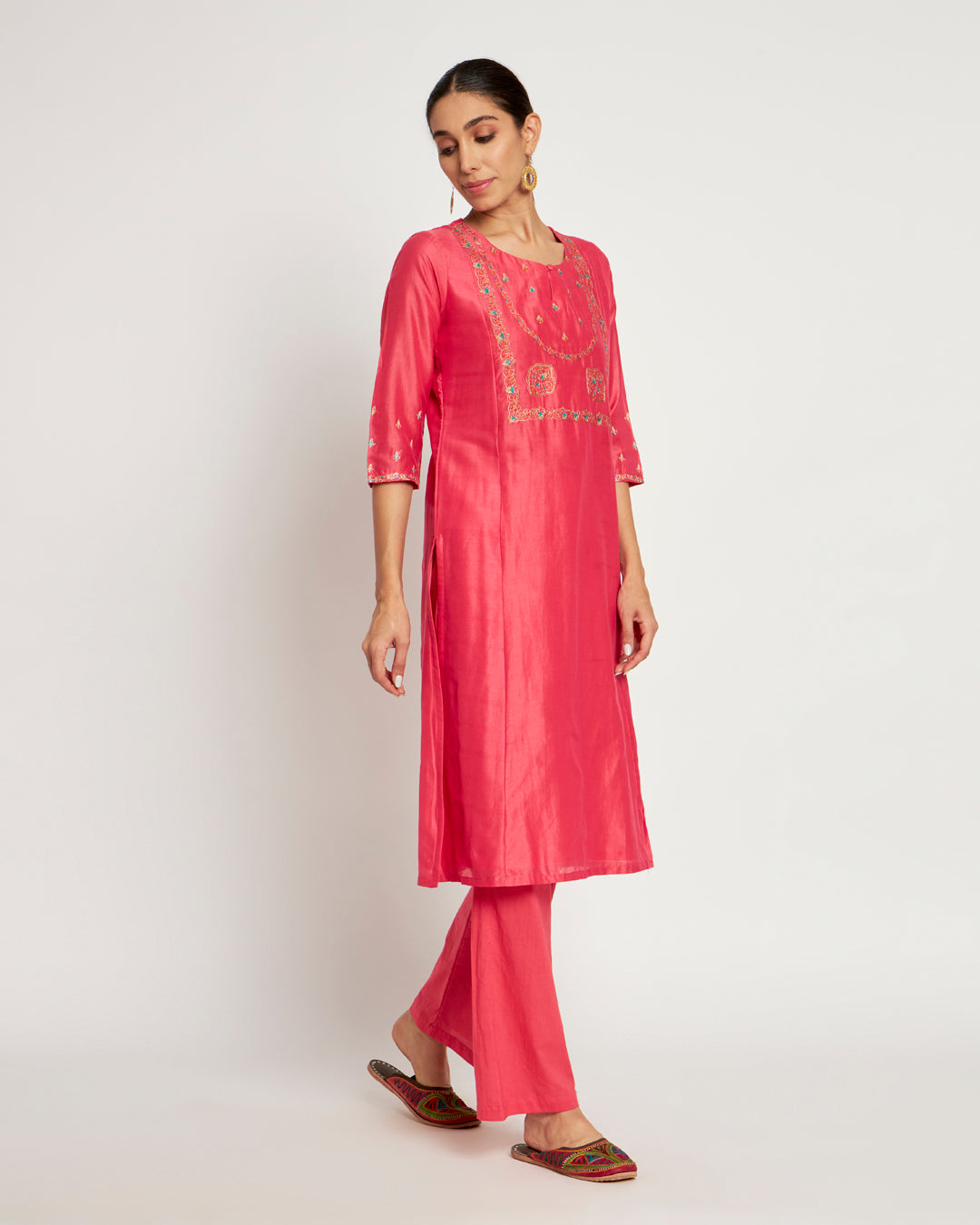 Twinkling Rani Aari Work Festive Co-ord Set